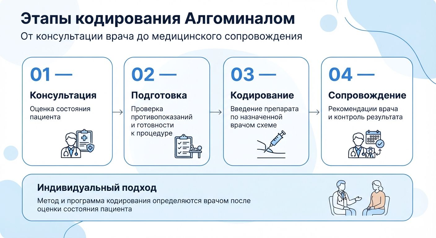 Кодирование препаратом «Алгоминал» в Ангарске инфографика